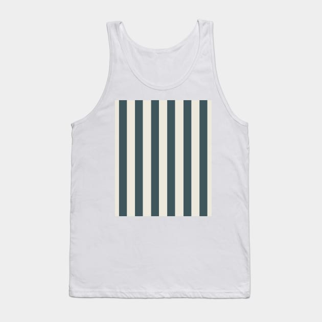 Beige and Teal Thick Striped Pattern Tank Top by squeakyricardo